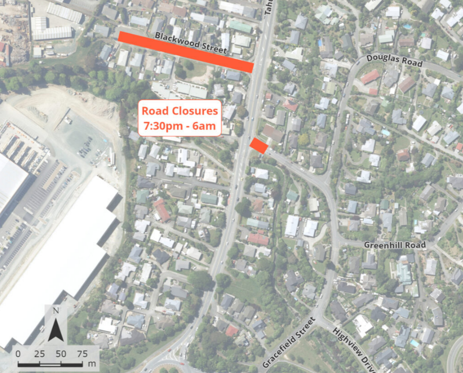 Map Road Closure Blackwood Street Douglas Road Fulton Hogan 19 Jan 2025 v2