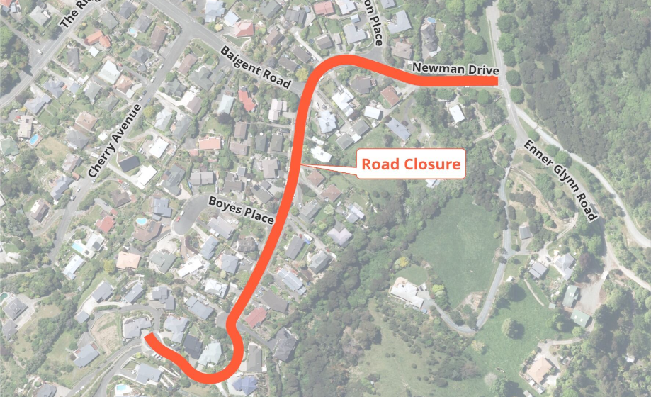 Map Road Closure Newman Drive Fulton Hogan 11 Nov 2024