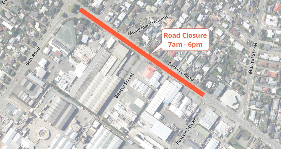 Map Road Closure Parkers Road Fulton Hogan 7 Jan 2025 