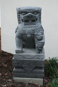 A fu dog statue. 