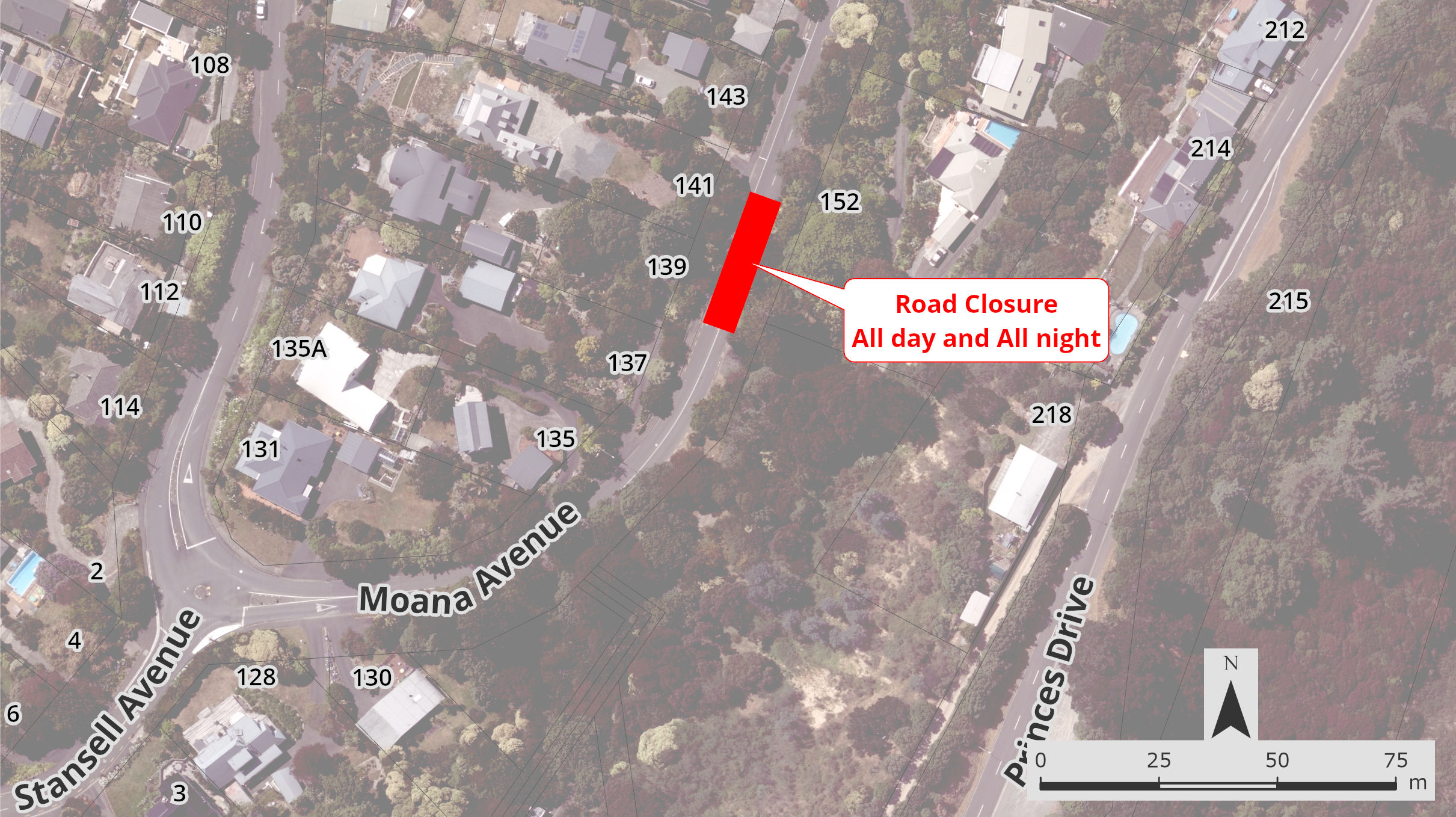 GIS 2022 Moana Avenue Proposed Road Closure