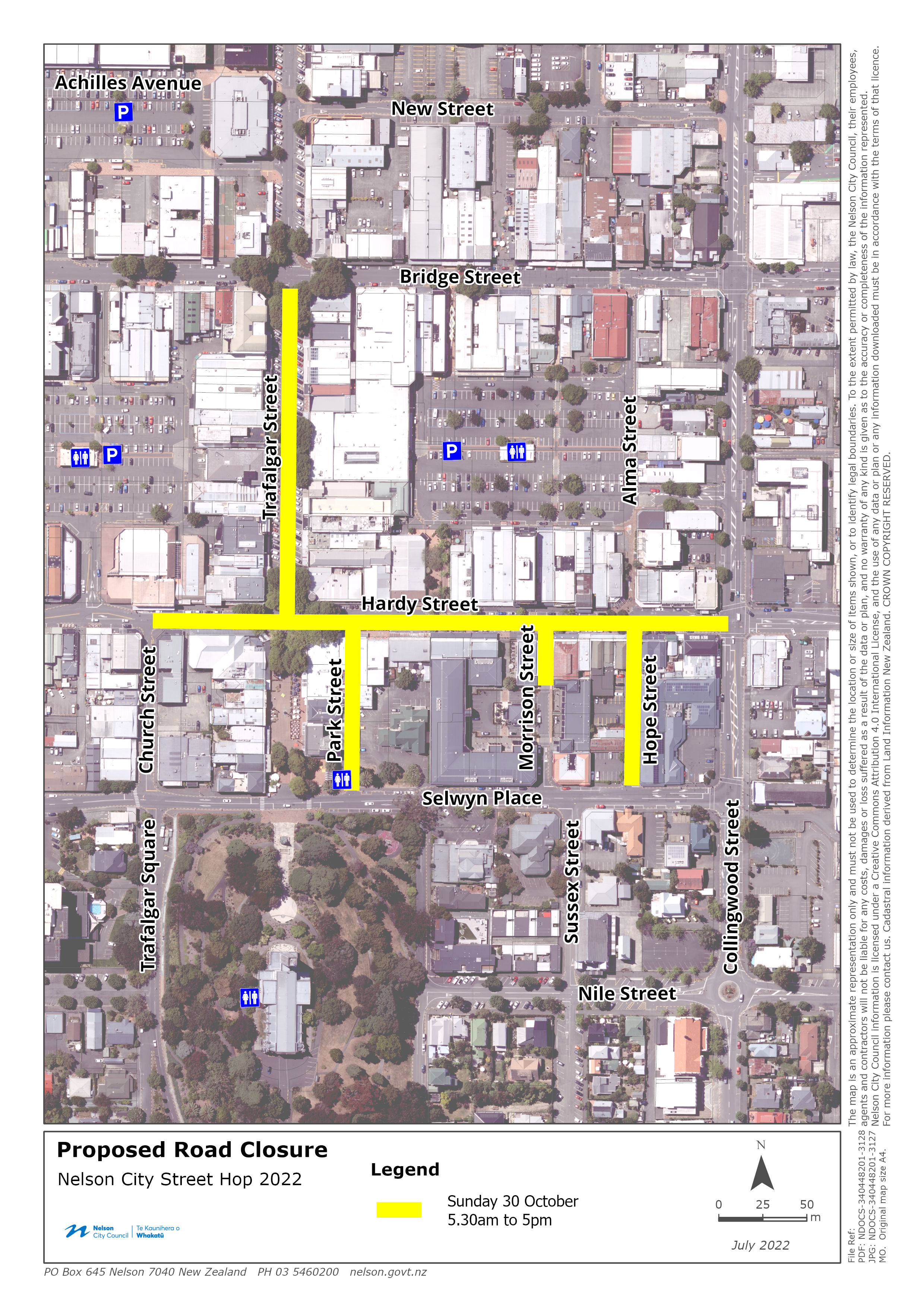 GIS 2022 Nelson Street Hop Proposed Road Closure 1