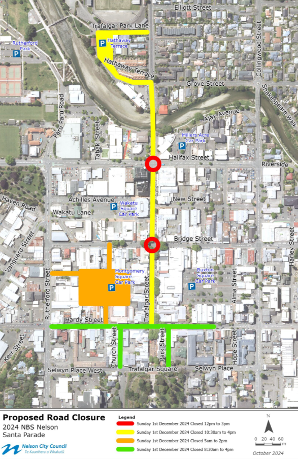 Map Road Closure NBS Santa Parade 1 Dec 2024 v2