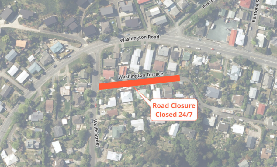 Map Road Closure Washington Terrace Nelmac 20 Jan 2025 